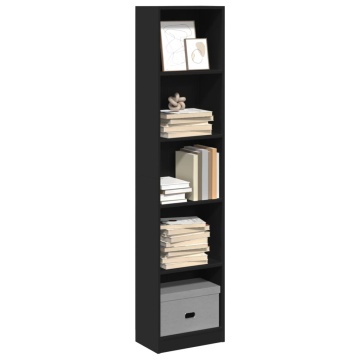 Bibliotecă, negru, 40x24x176 cm, lemn prelucrat - Img 1