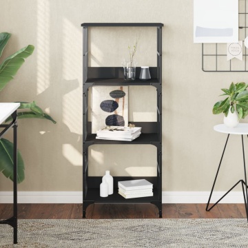 Bibliotecă, negru, 50x33x117,5 cm, lemn prelucrat - Img 1