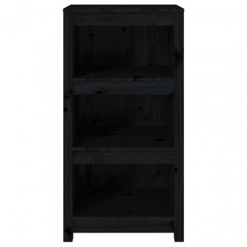 Bibliotecă, negru, 50x35x97 cm, lemn masiv de pin - Img 8