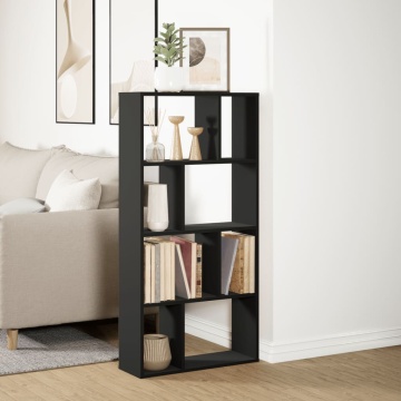 Bibliotecă, negru, 60x20x120 cm, lemn prelucrat - Img 4