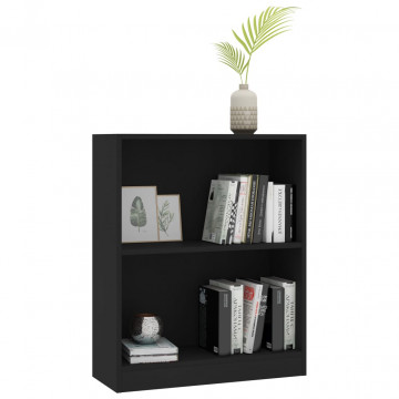 Bibliotecă, negru, 60x24x74,5 cm, lemn compozit - Img 3