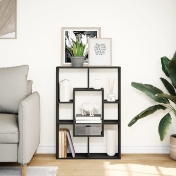 Bibliotecă, negru, 63x20x90 cm, lemn prelucrat - Img 3