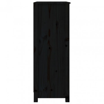 Bibliotecă, negru, 80x35x97 cm, lemn masiv de pin - Img 5