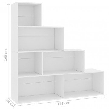 Bibliotecă/Separator cameră, alb, 155x24x160 cm, PAL - Img 5