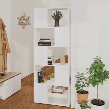 Bibliotecă/Separator cameră, alb, 60x24x155 cm, PAL - Img 1