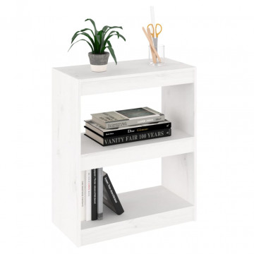 Bibliotecă/Separator cameră,alb,60x30x71,5 cm,lemn masiv de pin - Img 4