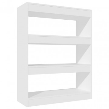 Bibliotecă/Separator cameră, alb, 80x30x103 cm, lemn compozit - Img 2