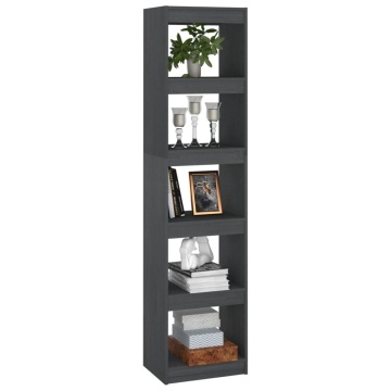 Bibliotecă/Separator cameră, gri, 40x30x167,5 cm lemn masiv pin - Img 4