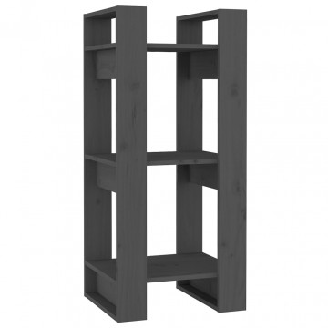 Bibliotecă/Separator cameră, gri, 41x35x91 cm, lemn masiv pin - Img 2
