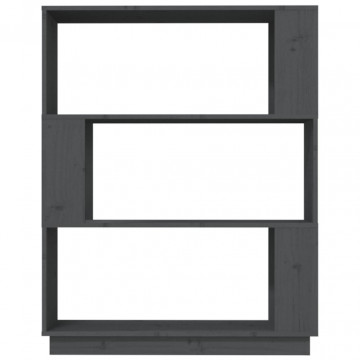 Bibliotecă/Separator cameră, gri, 80x25x101 cm lemn masiv pin - Img 8