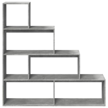 Bibliotecă/separator cameră gri beton 143,5x29x143,5 cm lemn - Img 8