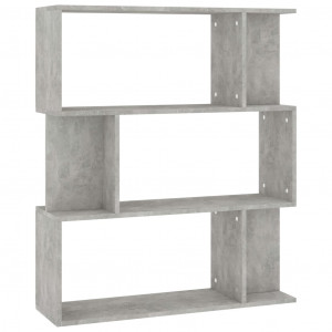 Bibliotecă/Separator cameră, gri beton, 80 x 24 x 96 cm, PAL - Img 2