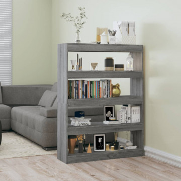 Bibliotecă/Separator cameră, gri sonoma, 100x30x135 cm - Img 1