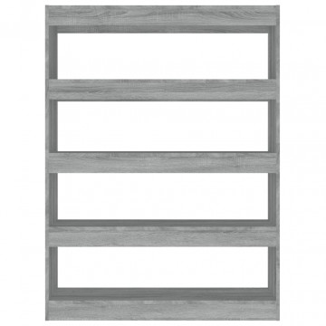 Bibliotecă/Separator cameră, gri sonoma, 100x30x135 cm - Img 3