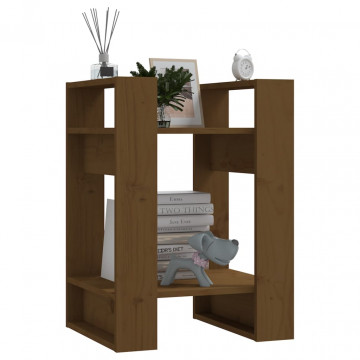 Bibliotecă/Separator cameră, maro miere, 41x35x57 cm lemn pin - Img 4