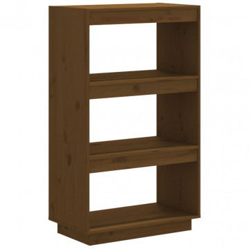 Bibliotecă/Separator cameră maro miere 60x35x103cm lemn pin - Img 2