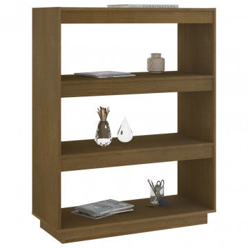Bibliotecă/Separator cameră maro miere 80x35x103 cm lemn pin - Img 4