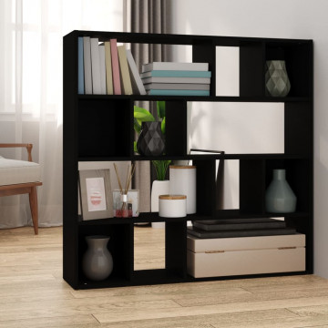 Bibliotecă/Separator cameră, negru, 105x24x102 cm - Img 1