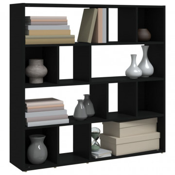 Bibliotecă/Separator cameră, negru, 105x24x102 cm - Img 4