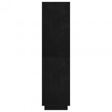 Bibliotecă/Separator cameră, negru 80x35x135 cm, lemn masiv pin - Img 5