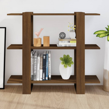 Bibliotecă/Separator cameră, stejar maro, 100x30x87 cm - Img 5