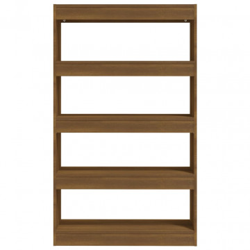 Bibliotecă/Separator cameră, stejar maro, 80x30x135 cm, PAL - Img 8
