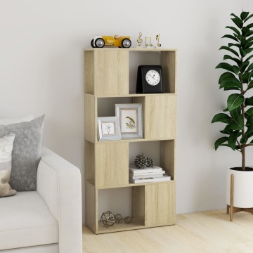 Bibliotecă/Separator cameră stejar sonoma 60x24x124,5 cm PAL - Img 3