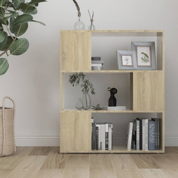 Bibliotecă/Separator cameră, stejar sonoma, 80x24x94 cm, PAL - Img 3