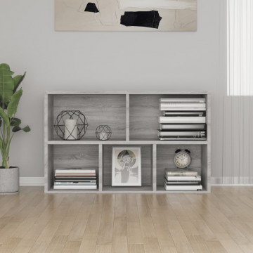 Bibliotecă/Servantă, gri sonoma, 50x25x80 cm, lemn prelucrat - Img 3