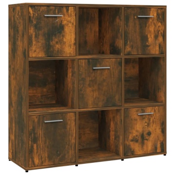 Bibliotecă, stejar fumuriu, 90x30x90 cm, lemn prelucrat - Img 2