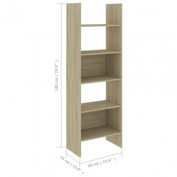 Bibliotecă, stejar Sonoma, 60x35x180 cm, PAL - Img 6