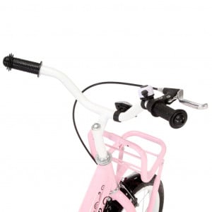 Bicicletă copii cu suport frontal, alb și roz, 14 inci - Img 4