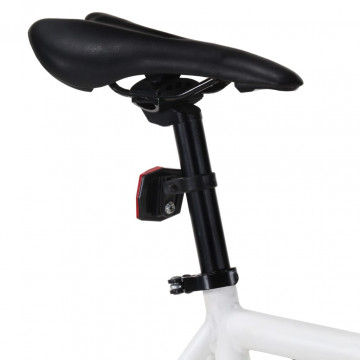 Bicicletă cu angrenaj fix, alb și negru, 700c, 55 cm - Img 8