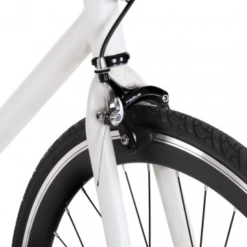 Bicicletă cu angrenaj fix, alb și negru, 700c, 59 cm - Img 4