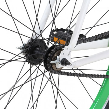 Bicicletă cu angrenaj fix, alb și verde, 700c, 59 cm - Img 7