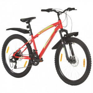 Bicicletă montană cu 21 viteze, roată 26 inci, 36 cm, roșu - Img 2