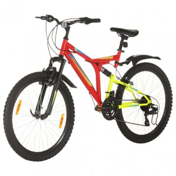 Bicicletă montană cu 21 viteze, roată 26 inci, roșu, 49 cm - Img 2