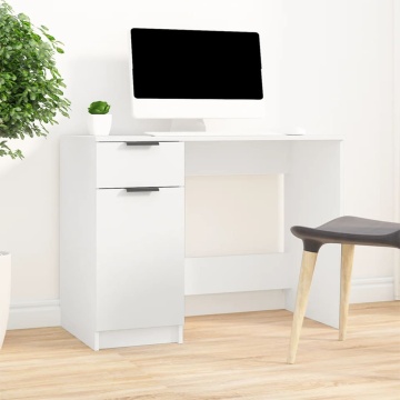 Birou, alb, 100x50x75 cm, lemn prelucrat - Img 3