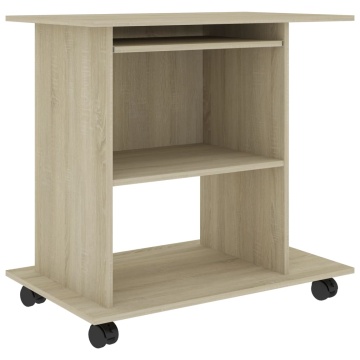 Birou computer, stejar sonoma, 80x50x75 cm, lemn prelucrat - Img 2