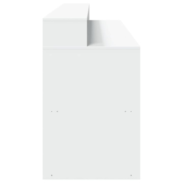 Birou cu lumini LED, alb, 200x55x91 cm, lemn prelucrat - Img 6