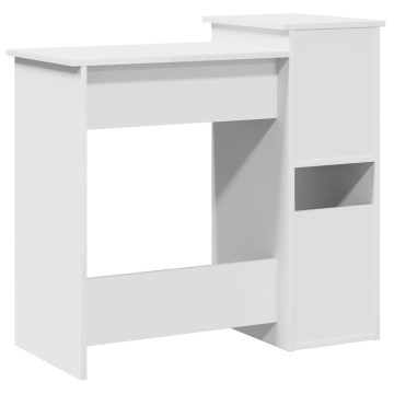 Birou cu rafturi, alb, 84x40x78 cm, PAL - Img 6
