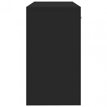 Birou cu sertar și dulap, negru, 100x40x73 cm, lemn prelucrat - Img 6