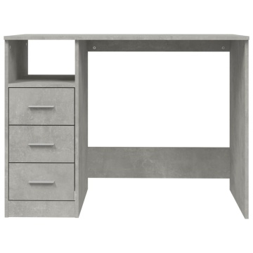 Birou cu sertare, gri beton, 102x50x76 cm, lemn prelucrat - Img 5