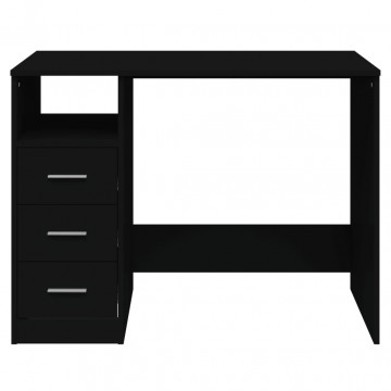 Birou cu sertare, negru, 102x50x76 cm, lemn prelucrat - Img 4
