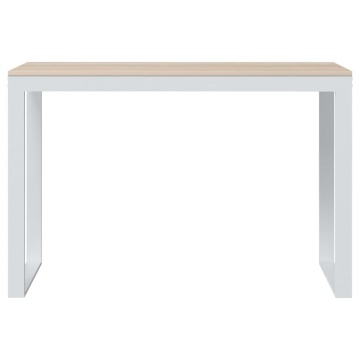 Birou de calculator, alb/stejar, 110x60x73 cm, lemn prelucrat - Img 3