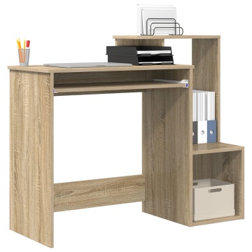 Birou de Calculator Sonoma Oak Stejar Sonoma MDF cu furnir de stejar - Img 3