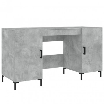 Birou, gri beton, 140x50x75 cm, lemn compozit - Img 2