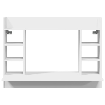 Birou montat pe perete, alb, 105x48x75 cm, lemn prelucrat - Img 4