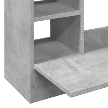 Birou montat pe perete, gri beton, 105x48x75 cm, lemn prelucrat - Img 6
