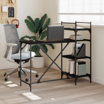 Birou pentru computer cu rafturi negru 120x47x109 cm - Img 1